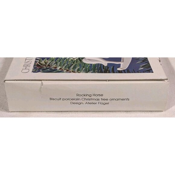 Christmas Ornament Hutschenreuther Horse Rocking Flugel White Biscuit Porcelain - Picture 6 of 14